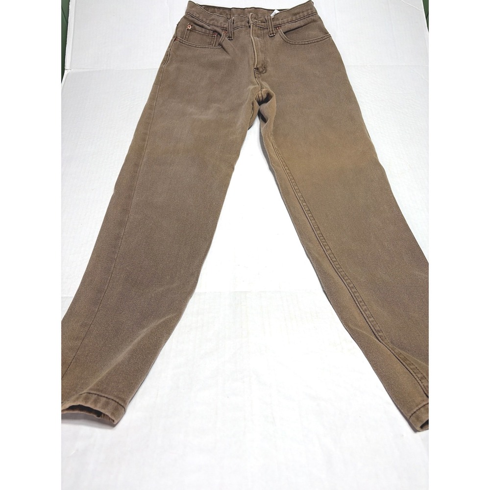 Vintage Jordache High Waisted Tapered Leg Jeans Brown Cotton Denim Womens 9/10